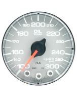 2-1/16" OIL TEMPERATURE, 100-300 °F, STEPPER MOTOR, SPEK-PRO, SILVER DIAL, CHROME BEZEL, FLAT ANTIGLARE LENS