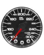 2-1/16" OIL TEMPERATURE, 100-300 °F, STEPPER MOTOR, SPEK-PRO, BLACK DIAL, CHROME BEZEL, FLAT ANTIGLARE LENS