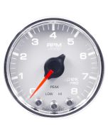 2-1/16" IN-DASH TACHOMETER, 0-8,000 RPM, SPEK-PRO, WHITE DIAL, CHROME BEZEL, CLEAR LENS