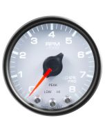 2-1/16" IN-DASH TACHOMETER, 0-8,000 RPM, SPEK-PRO, WHITE DIAL, BLACK BEZEL, CLEAR LENS