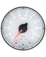 2-1/16" IN-DASH TACHOMETER, 0-11,000 RPM, SPEK-PRO, WHITE DIAL, BLACK BEZEL, FLAT ANTIGLARE LENS
