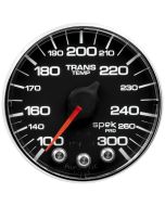 2-1/16" TRANSMISSION TEMPERATURE, 100-300 °F, STEPPER MOTOR, SPEK-PRO, BLACK DIAL, CHROME BEZEL, FLAT ANTIGLARE LENS