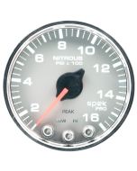 2-1/16" NITROUS PRESSURE, 0-1600 PSI, STEPPER MOTOR, SPEK-PRO, SILVER DIAL, CHROME BEZEL, CLEAR LENS