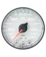 2-1/16" OIL TEMPERATURE, 100-300 °F, STEPPER MOTOR, SPEK-PRO, WHITE DIAL, BLACK BEZEL, FLAT ANTIGLARE LENS