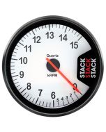 TACHOMETER, CLUBMAN, 80MM, WHITE, 0-6-15K RPM