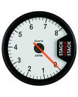 TACHOMETER, CLUBMAN, 80MM, WHITE, 0-8K RPM