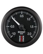 52MM, BOOST PRESS, PRO STEPPER, BLK, -1 TO +2 BAR, INCL. T-FITTING