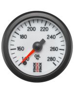 OIL TEMP, PRO STEPPER MOTOR, 52MM, WHT, 140-280 °F, STEPPER MOTOR, 1/8" NPTF MALE