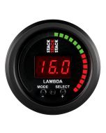 2-1/16" WIDEBAND AIR/FUEL RATIO, 6:1-20:1 AFR, BLACK, STACK
