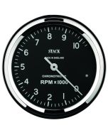 TACHOMETER, CHRONOTRONIC, 80MM, BLK, 0-10K RPM