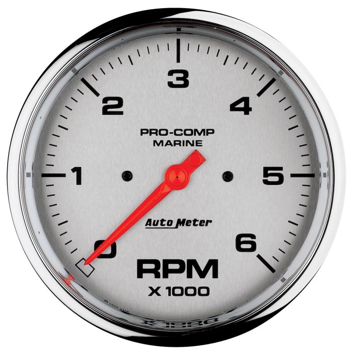 5" IN-DASH TACHOMETER, 0-6,000 RPM, MARINE CHROME