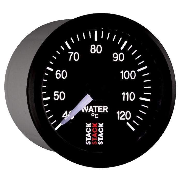 WATER TEMP, PRO STEPPER MOTOR, 52MM, BLK, 40-120 °C, 1/8