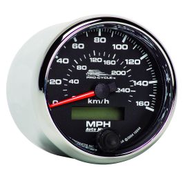 2-5/8 SPEEDOMETER, 0-160 MPH, ELECTRIC, 0-260 KM/H, BLACK, PRO-CYCLE