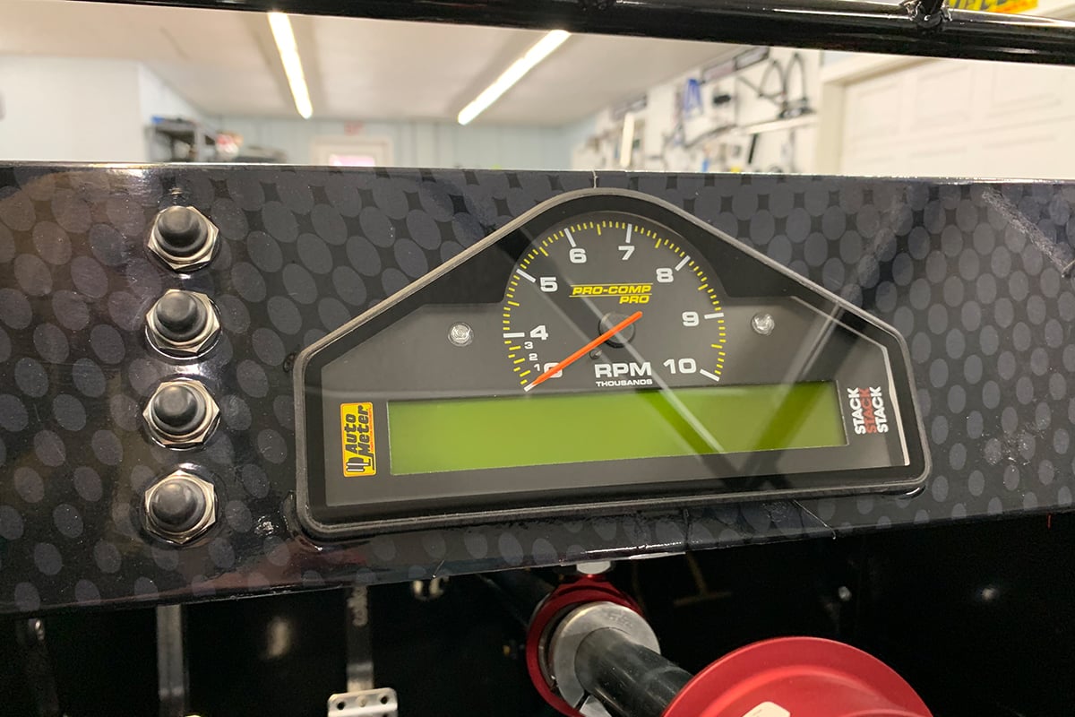 The new race dash with water pressure channel readings