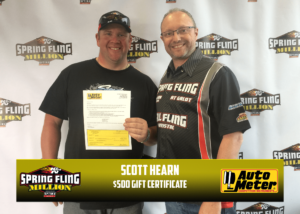 Scott Hearn receiving an Autometer $500 gift certificate