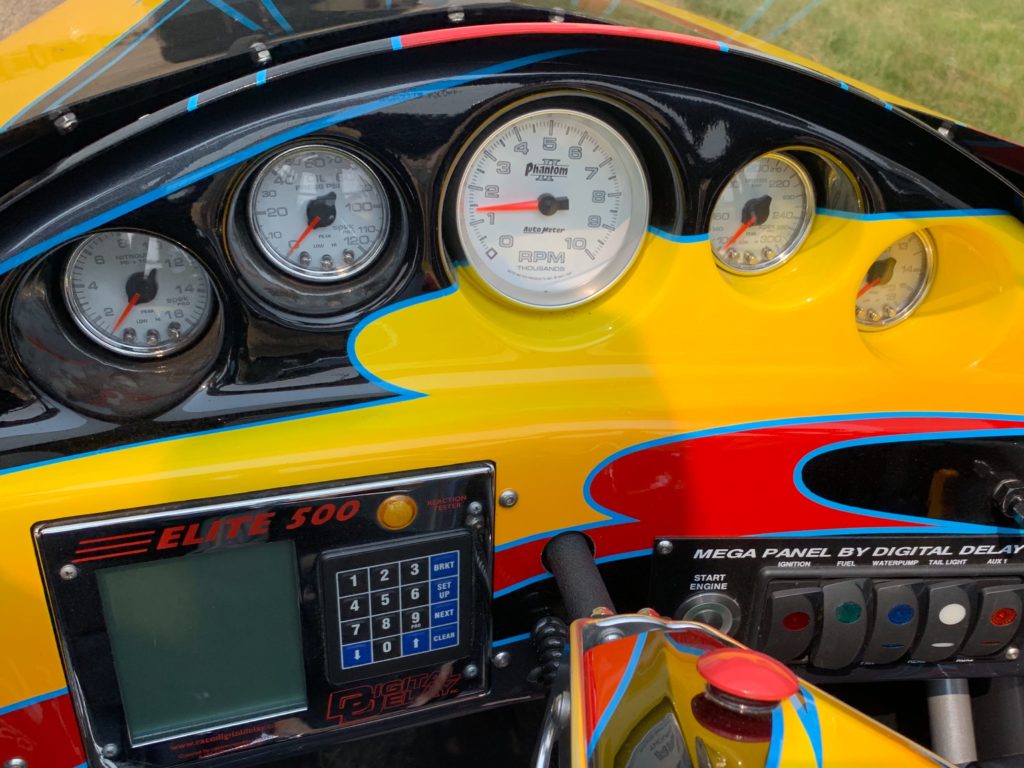 Dash of rally car at NHRA Nationals