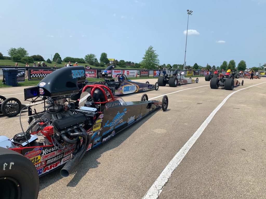 Rally cars at the NHRA Nationals track