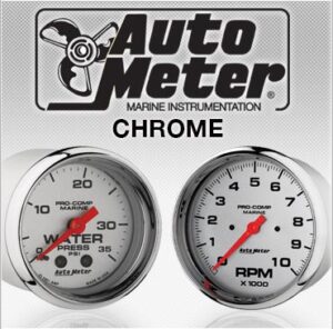 Auto Meter chrome gauges