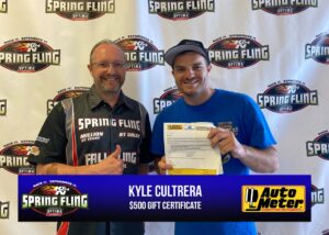 Kyle Cultrera winning a $500 gift certificate