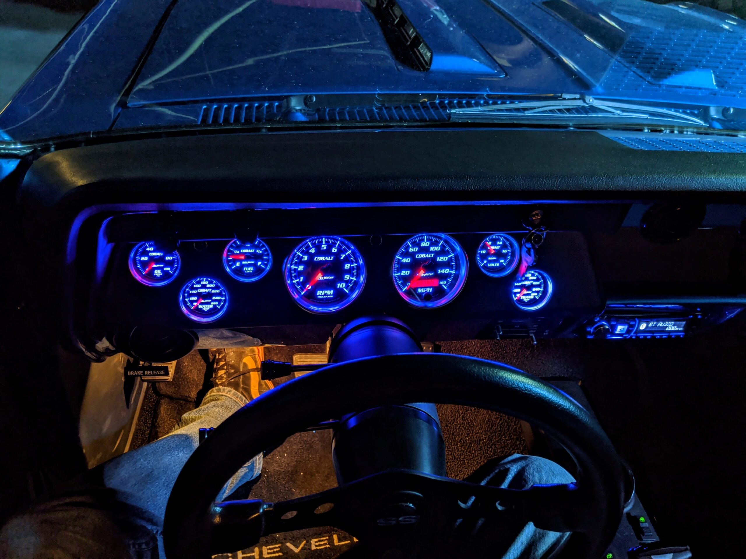 1966 CHEVELLE SS dash with custom autometers