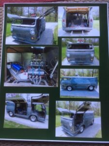 Collage of Jack Gilbert Jr.'s Chevy Van